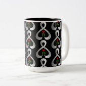 Tasse 2 Couleurs Ruban de sensibilisation de Parkinson (Devant droit)