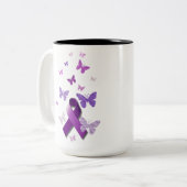 Tasse 2 Couleurs Ruban pourpre de conscience (Devant gauche)
