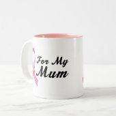 Tasse 2 Couleurs Ruban rose pour ma maman (Devant gauche)