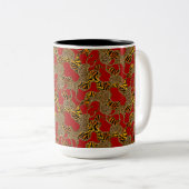 Tasse 2 Couleurs Ruby Léopard Baroque Luxe Or (Devant droit)