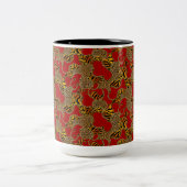 Tasse 2 Couleurs Ruby Léopard Baroque Luxe Or (Centre)