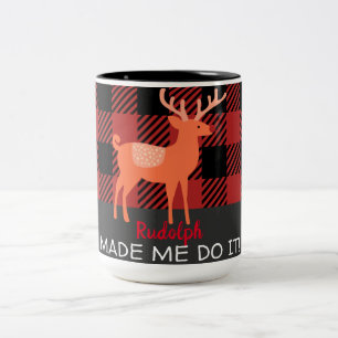 Tasse 2 Couleurs "Rudolph M'A Fait Le Faire !" Café/Boue de thé