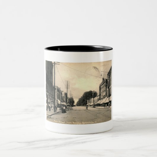 Tasse 2 Couleurs Rue principale, Ashtabula, cru 1909 de l'Ohio (Centre)
