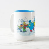 Tasse 2 Couleurs Rue Sésame | Amis du patinage sur glace (Devant gauche)