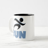 Tasse 2 Couleurs RUN bleu (Devant gauche)
