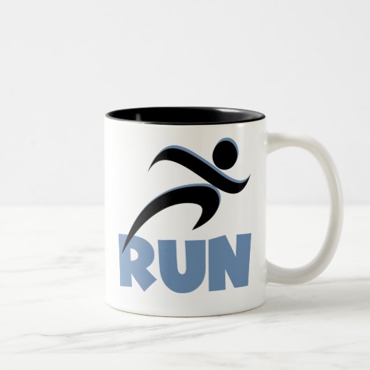 Tasse 2 Couleurs RUN bleu (Droit)