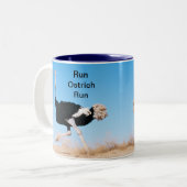 Tasse 2 Couleurs Run Ostrich Run Photo (Devant gauche)