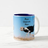 Tasse 2 Couleurs Run Ostrich Run Photo (Devant droit)
