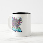 Tasse 2 Couleurs rush de bombe cyberfunk (Devant gauche)