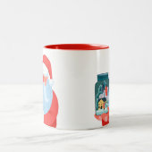 Tasse 2 Couleurs Russe Santa Claus Mason Jar Town (Centre)