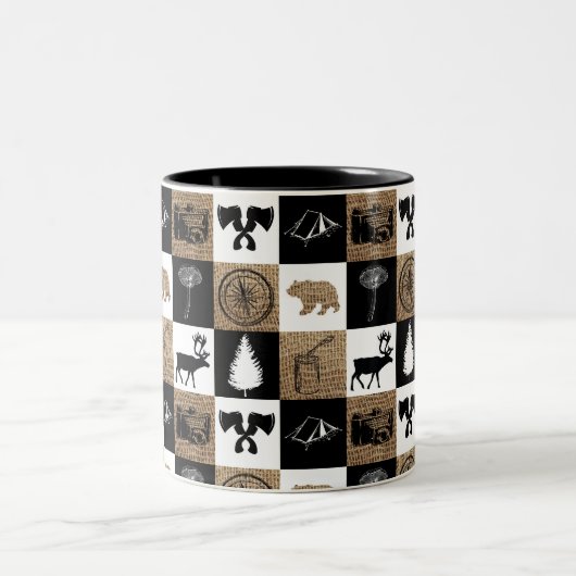 Tasse 2 Couleurs Rustic Camping Extérieur Aventure (Centre)