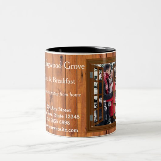 Tasse 2 Couleurs Rustic Chambres d'hôtes 🌿 Logo Custom Lodge (Centre)