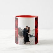 Tasse 2 Couleurs Rustique Flannel Plaid Photo de Noël (Centre)