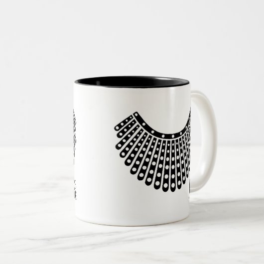 Tasse 2 Couleurs Ruth Bader White Lace Colla, célèbre RBG (Devant droit)