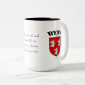 Tasse 2 Couleurs Ryan Family Crest, Traduction & Signification (Devant droit)