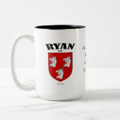Tasse 2 Couleurs Ryan Family Crest, Traduction & Signification (Gauche)