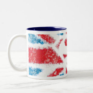 Tasse 2 Couleurs S-Bouclier texturisé au-dessus de drapeau