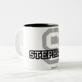 Tasse 2 Couleurs S est pour Stephanie (Devant gauche)