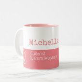 Tasse 2 Couleurs sa professionnelle (guitariste) moitié rose moitié (Devant gauche)