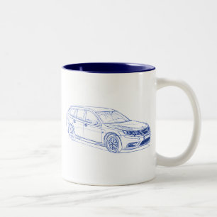 Tasse 2 Couleurs Saab 9-3 Combi 2009