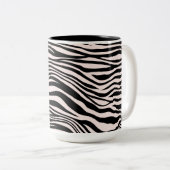 Tasse 2 Couleurs Sable noir et blanc Zebra Print (Devant droit)
