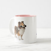 Tasse 2 Couleurs Sable Sheltie Wine Humor Gift (Devant gauche)