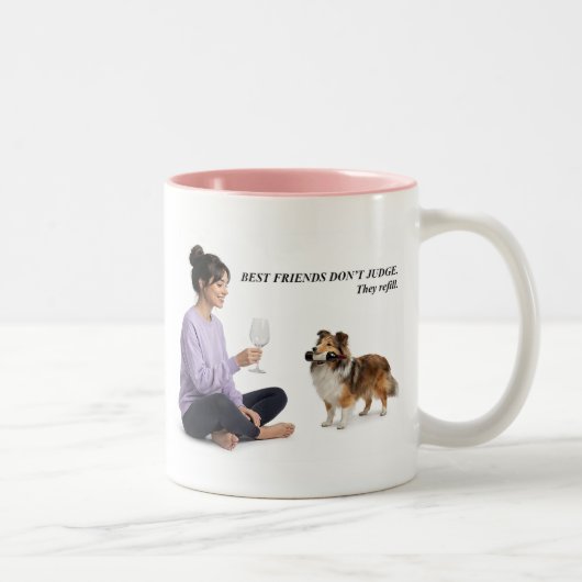 Tasse 2 Couleurs Sable Sheltie Wine Humor Gift (Droit)