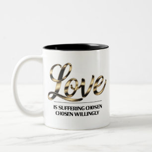Tasse 2 Couleurs Sac Fourre-Tout Citation Amour Est Souffrance Feui