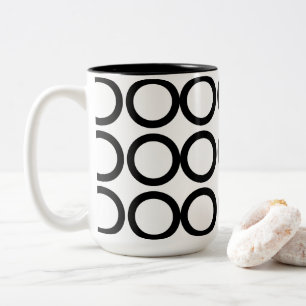 Tasse 2 Couleurs Sac géométrique à motif de cercles noir et blanc
