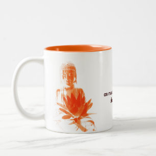 Tasse 2 Couleurs safran Bouddha Gautama avec la citation
