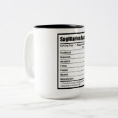 Tasse 2 Couleurs Sagittarius Nutrition Facts (Devant gauche)