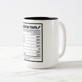 Tasse 2 Couleurs Sagittarius Nutrition Facts (Devant droit)