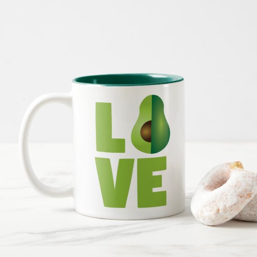 Tasse 2 Couleurs Sain végétarien végétalien de nourriture d'amour (Avec donut)