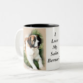 Tasse 2 Couleurs Saint Bernard Lovers Cadeaux (Devant gauche)