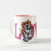 Tasse 2 Couleurs Saint-Bernard Valentin (Devant gauche)