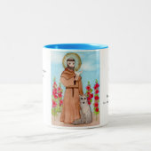 Tasse 2 Couleurs Saint François Coyote Saint d'Assise Prière (Centre)
