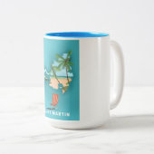 Tasse 2 Couleurs Saint Martin Carte illustrée. (Devant droit)