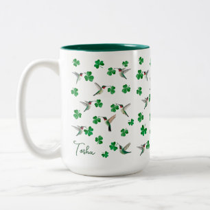 Tasse 2 Couleurs Saint-Patrick personnalisé Hummingbird et trèfles