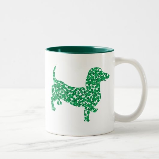 Tasse 2 Couleurs Saint Patrick's Day Dachshund (Droit)