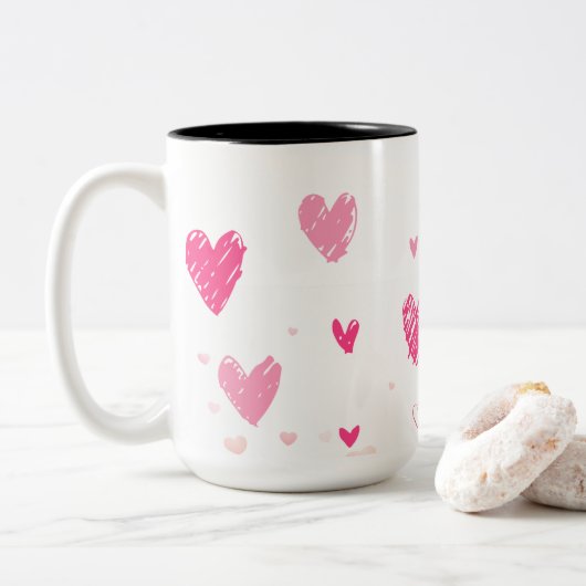 Tasse 2 Couleurs Saint-Valentin (Avec donut)