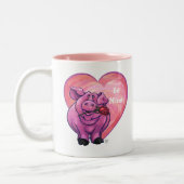 Tasse 2 Couleurs Saint Valentin au cochon (Gauche)