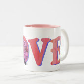 Tasse 2 Couleurs Saint Valentin au cochon (Devant droit)