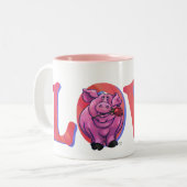 Tasse 2 Couleurs Saint Valentin au cochon (Devant gauche)