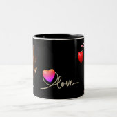 Tasse 2 Couleurs Saint Valentin avec oiseau canari (Centre)