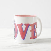 Tasse 2 Couleurs Saint-Valentin de la vache (Devant droit)