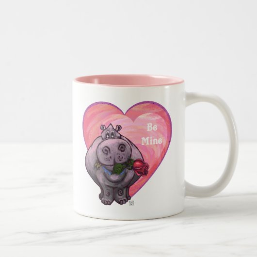 Tasse 2 Couleurs Saint-Valentin Hippopotame (Droit)