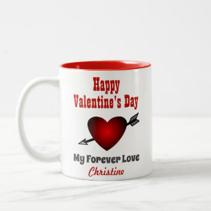 Tasse 2 Couleurs Saint-Valentin Joyeux Cœur Amour Pour Toujours