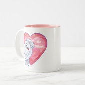Tasse 2 Couleurs Saint Valentin Poméranie Blanche (Devant gauche)