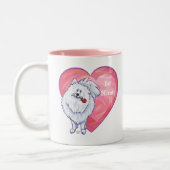 Tasse 2 Couleurs Saint Valentin Poméranie Blanche (Gauche)