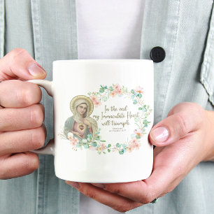 Tasse 2 Couleurs Sainte Vierge Marie Fatima Religieuse Catholique